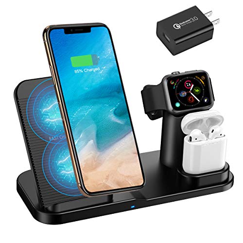 厳選 Apple Watch Series 4対応 充電スタンド  ＆ iPhone 無線充電もセット。