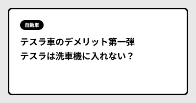 テスラ車のデメリット第一弾 テスラは洗車機に入れない？対応していない洗車機がある理由と洗車モードの使い方