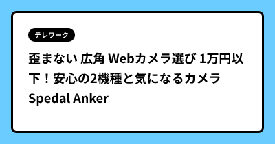 歪まない 広角 Webカメラ選び 1万円以下！安心の2機種と気になるカメラ Spedal Anker